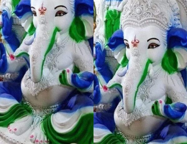 YSRCP-Colors-to-Ganesh-Idol
