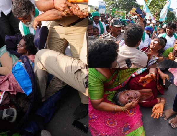 Amaravati Farmers Mahapadayatra stopped by Police at Pasalapudi