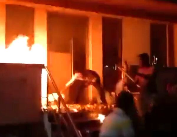 Anna Canteen Set On Fire In Tenali
