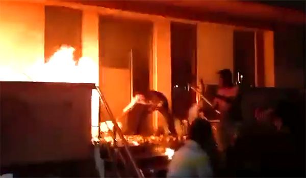 Anna Canteen Set On Fire In Tenali