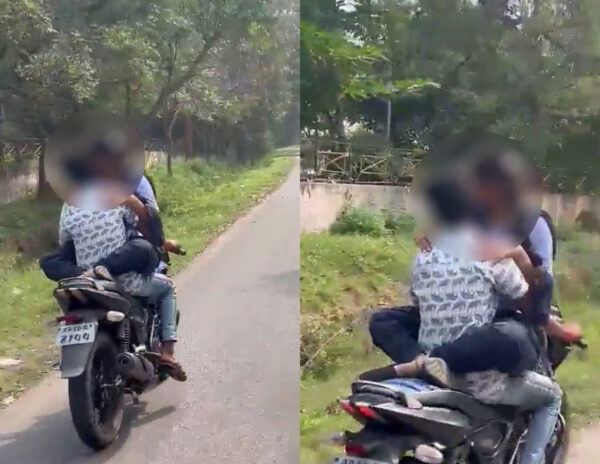 Viral-Video-Vizag-Lovers-Indecent-Stunts-On-Moving-Bike-