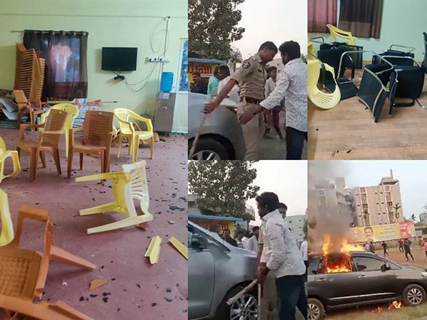 YSRCP_Attack_Gannavaram_TDP_Ofiice