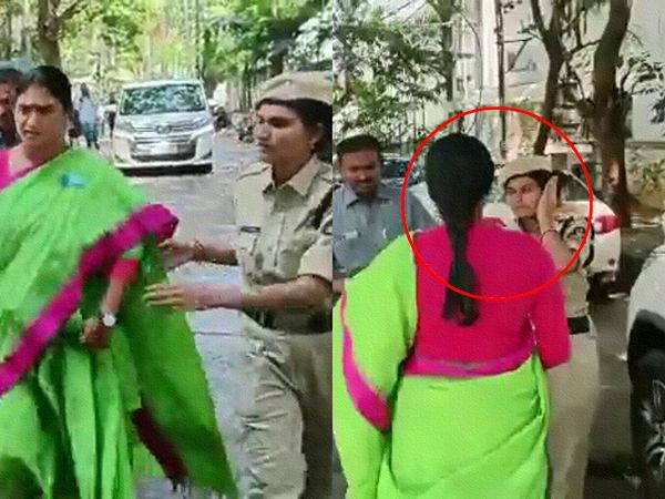 YS-Sharmila-Slaps-Telangana-Constable