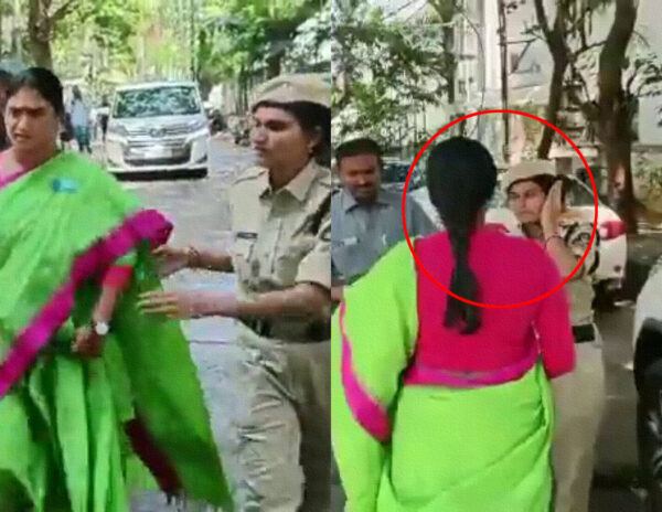 YS-Sharmila-Slaps-Telangana-Constable