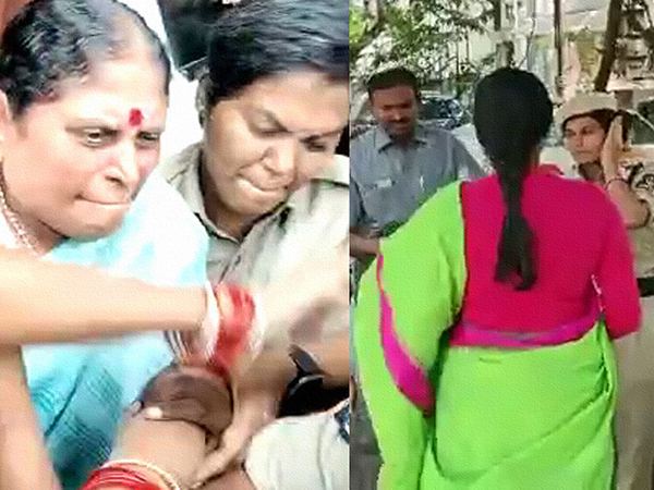 Viral Videos: Vijayamma and Sharmila Slap Police