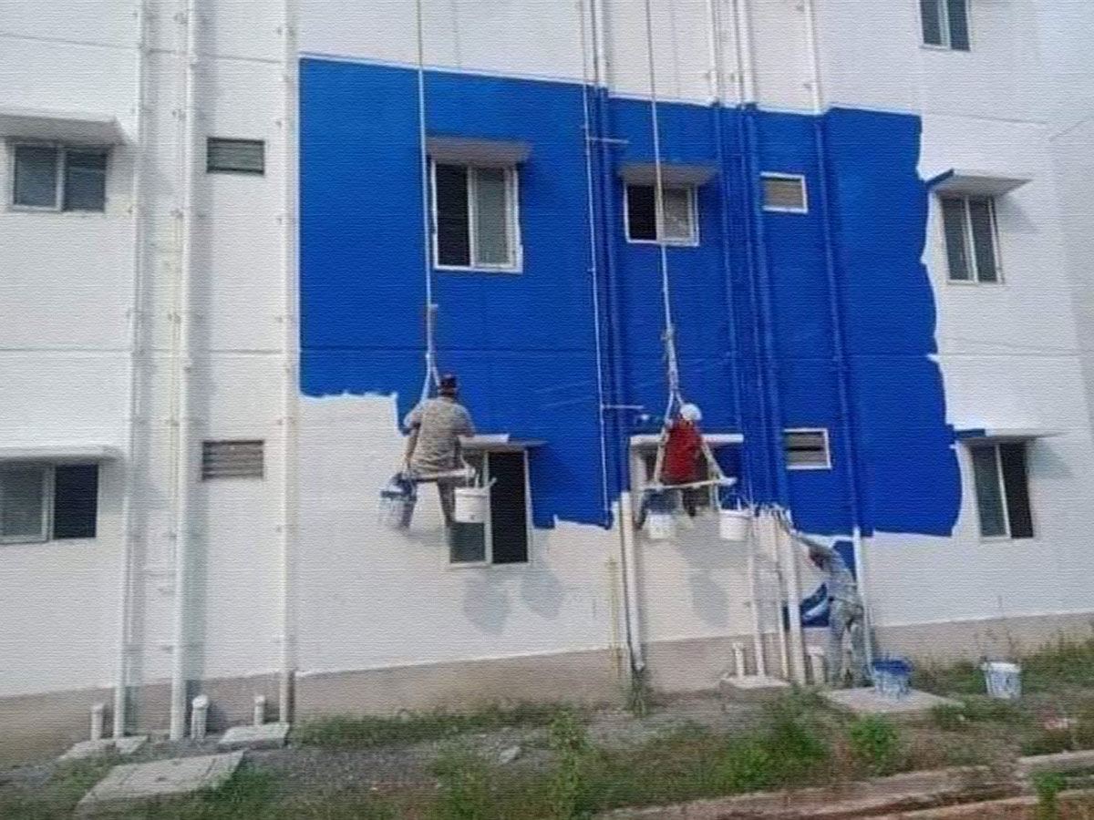 TIDCO Houses Painting With YSRCP Colours
