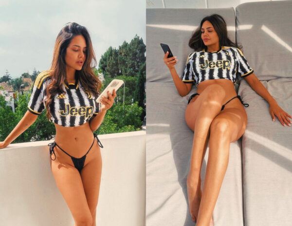  Esha Gupta Stunning In Football Jersey  