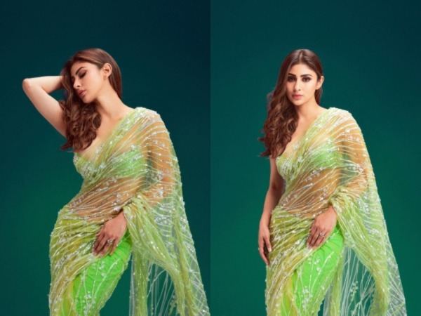 Mouni Roy Flaunts Curves In Transparent Saree