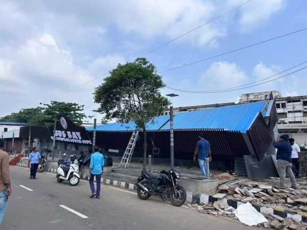 Under Construction Bus Stop Collapses in Vizag
