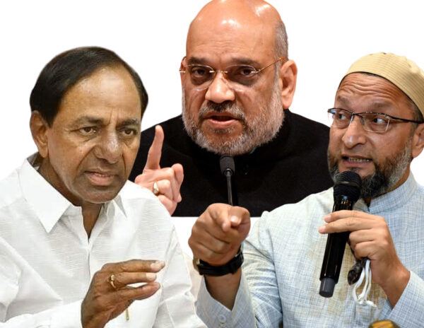 Asaduddin-Owaisi-KCR-Amit-Shah