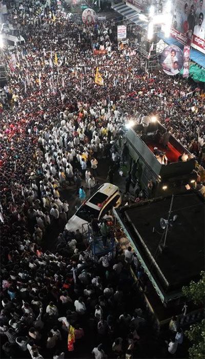 Crowds For Pawan Kalyan In Pedana