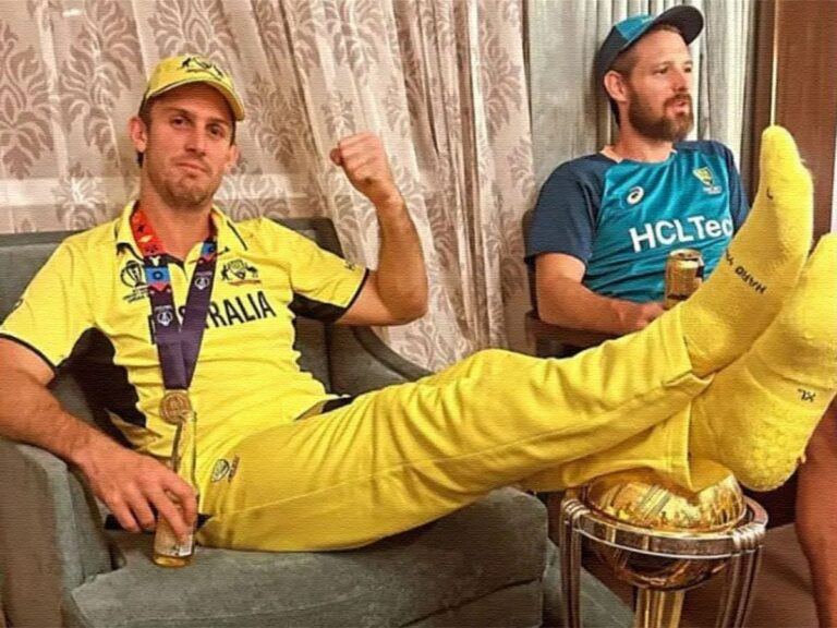 Mitchell Marsh draws flak for resting feet on the World Cup trophy By Arfa Javaid