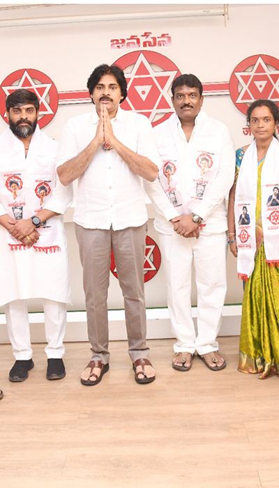 Pawan Kalyan Distributes B-Forms to 8 Telangana Candidates