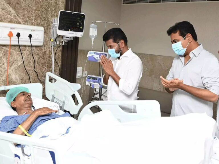 Telangana CM Revanth Reddy Meets Former CM KCR At Hospital