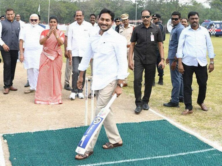 YS Jagan Playing Cricket