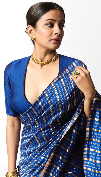 Priyamani Stuns In Blue Saree