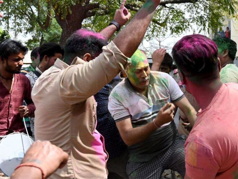 Police Officers Celebrating Holi