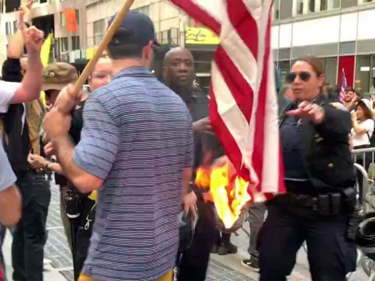 American Flags Burnt