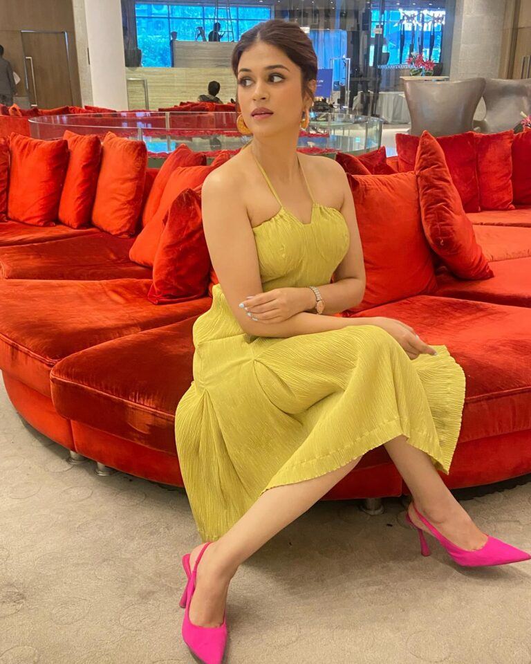 Pic Talk: Glamourous Gal Shraddha Das In Mustard Outfit