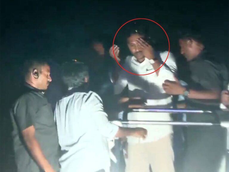 Stone Hurled At CM Jagan