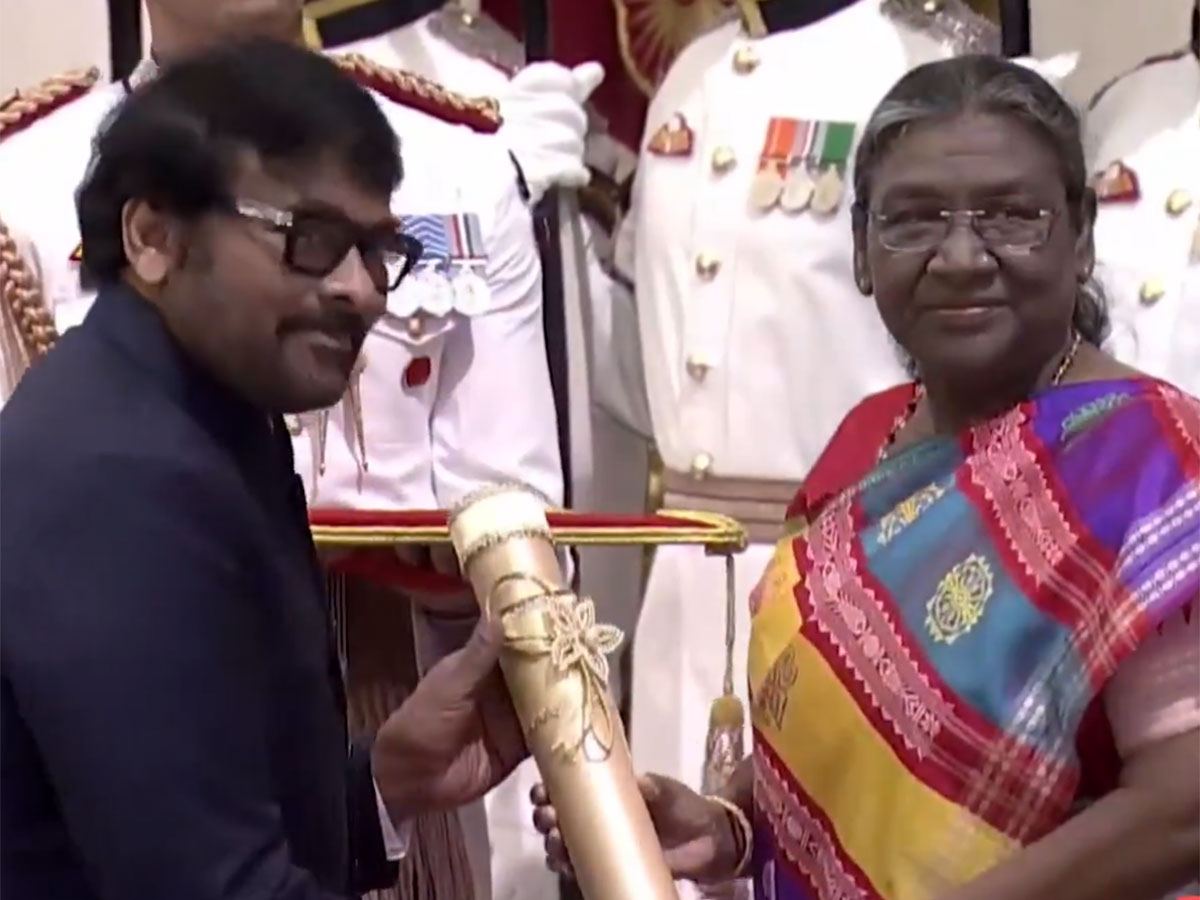 Chiranjeevi Receiving Padma Bhushan