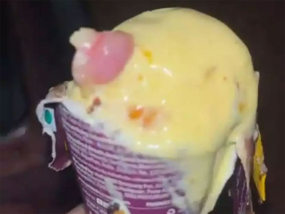 Human Finger In Ice-Cream