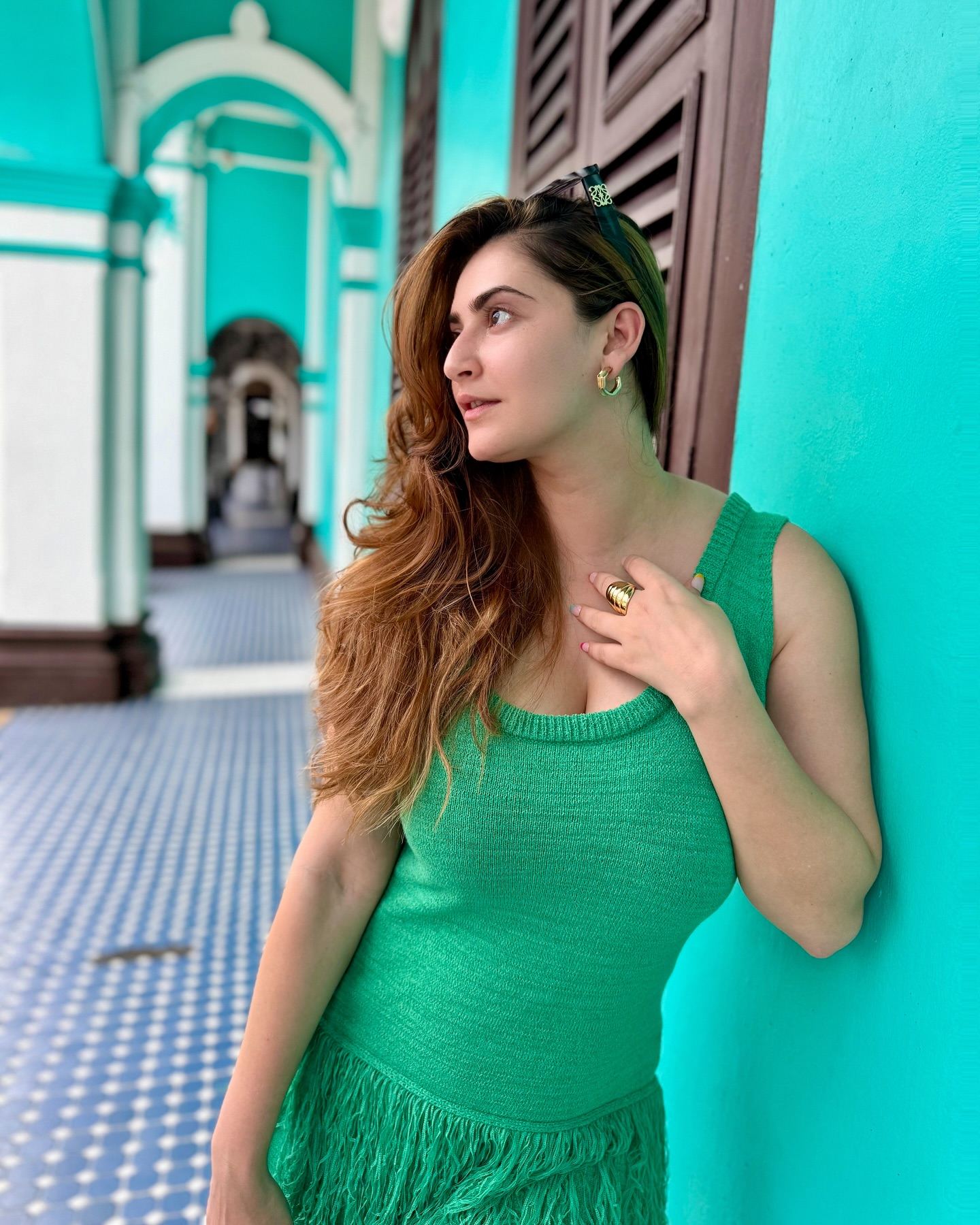 slim fit dress slacks L'agence Shiva One-Piece Swimsuit in Bottle Green Multi Charonda Butterfly