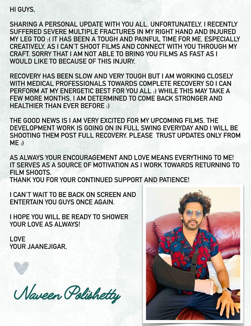 Naveen Polishetty Severely Injured In Accident