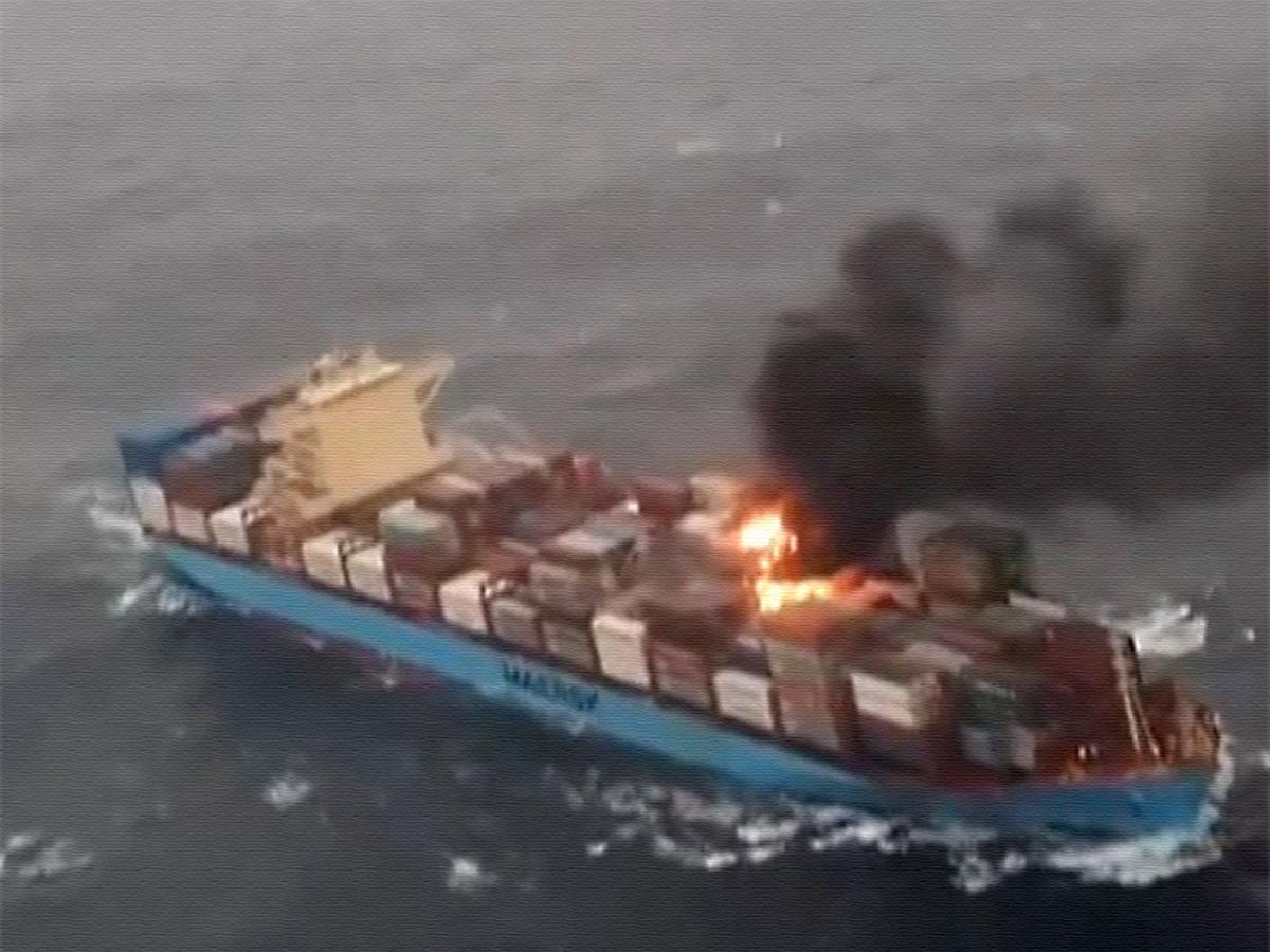 Vessel Carrying Dangerous Goods Caught Fire Near Goa!