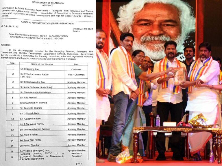 Committee Formed For Gaddar Awards