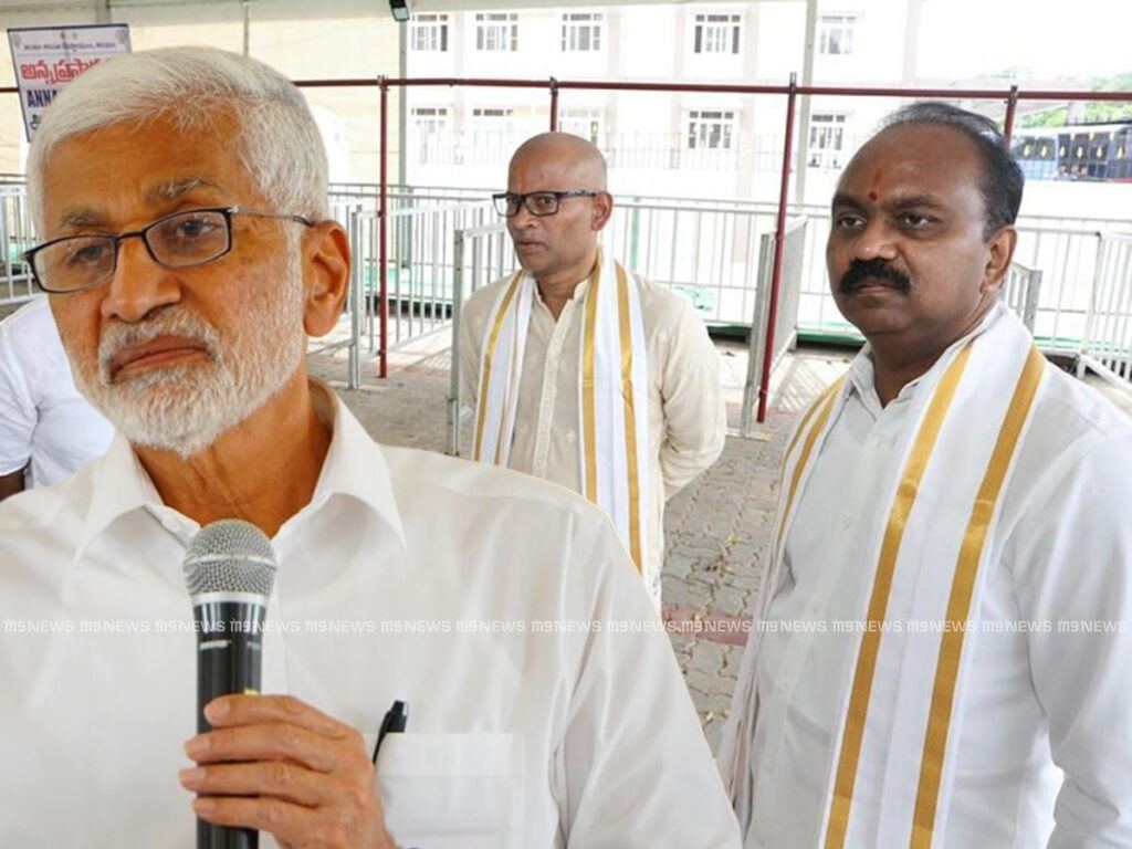ysrcp-vijayasai-reddyttd-eo-shyamala-rao-and-jeo-venkaiah-chowdary
