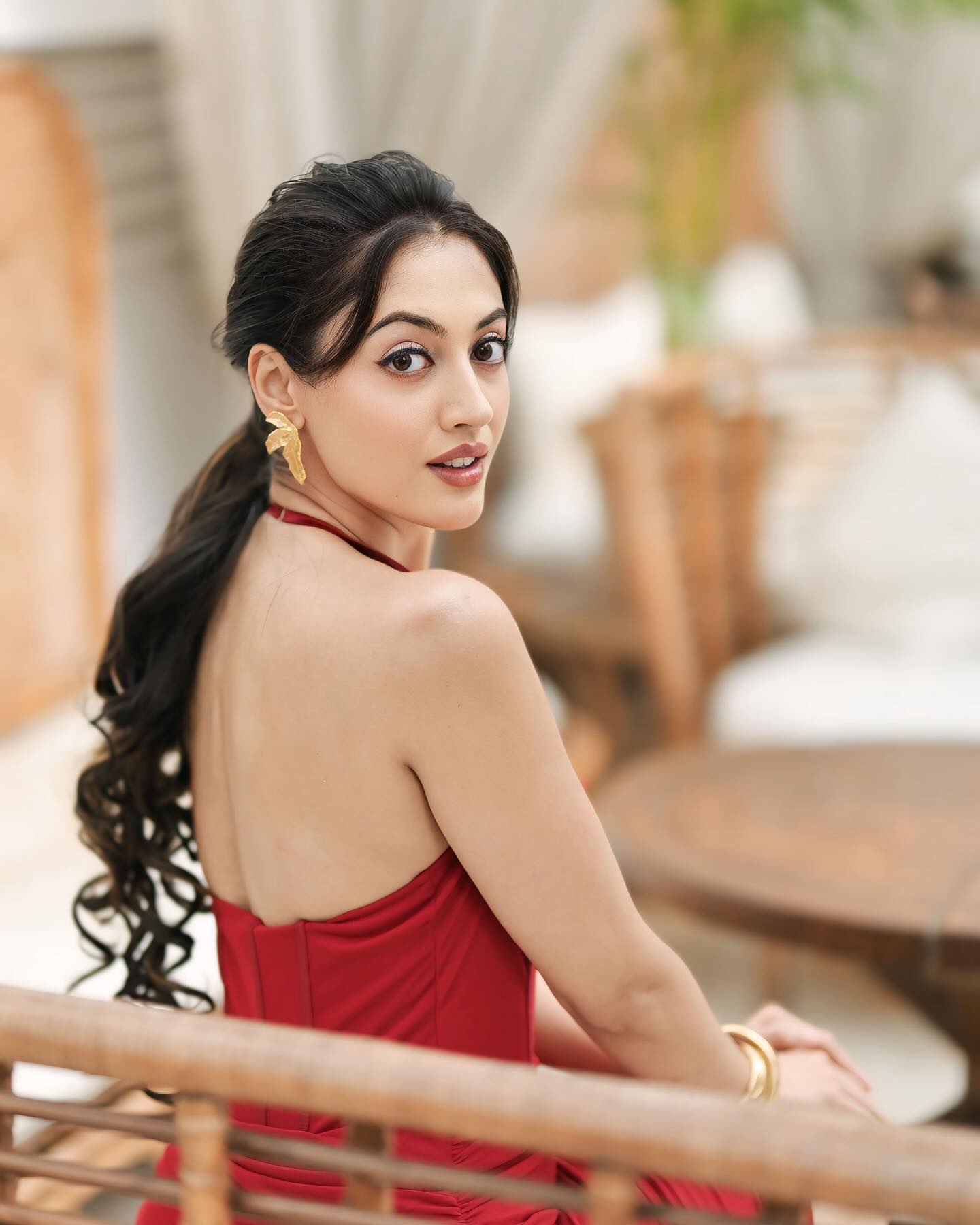 Aditi Sharma Stuns in Elegant Red Dress