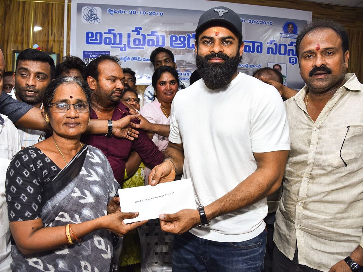 Sai Durgha Tej Donates To Orphanage in Vijayawada