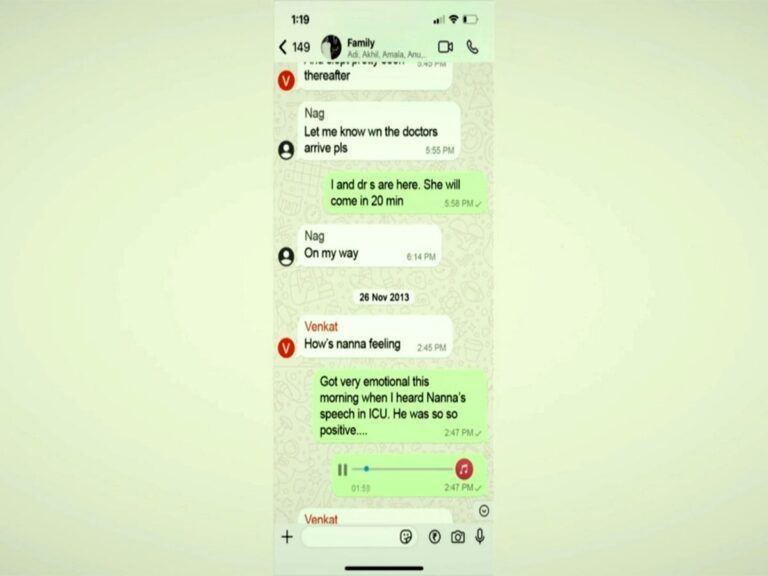 ANR’s Last Family Whatsapp Message