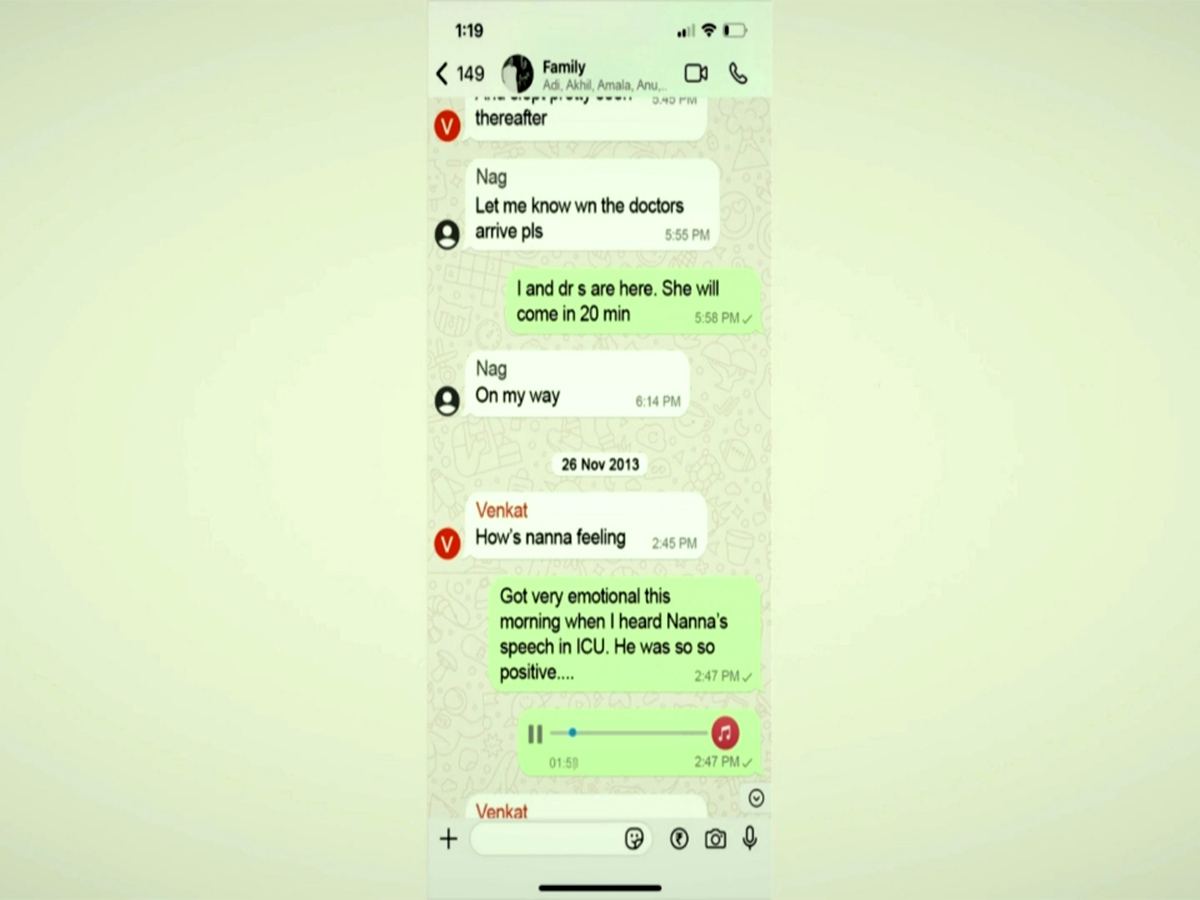 ANR’s Last Family Whatsapp Message