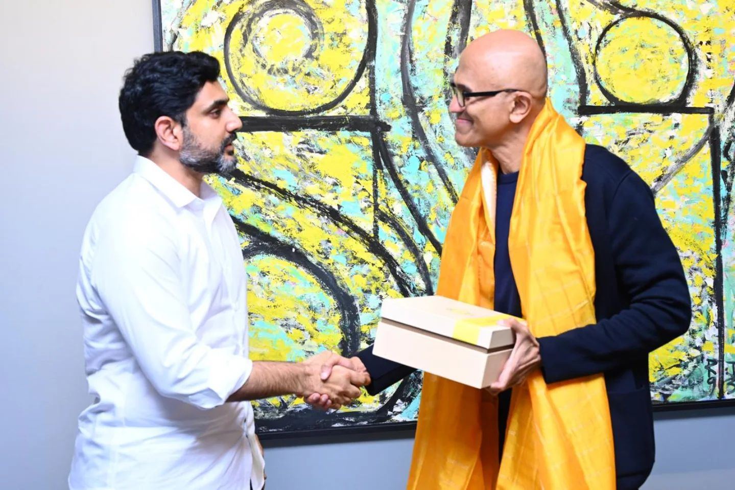 nara-lokesh-meets-satya-nadella-microsoft-meet-up
