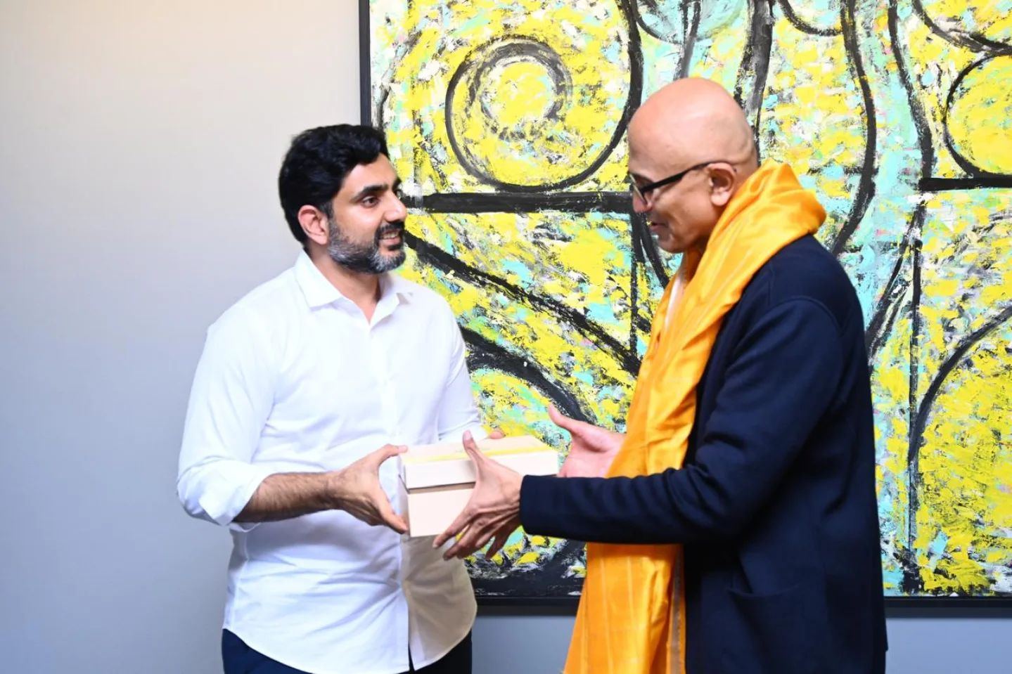 Lokesh Meets Satya Nadella, CEO of Microsoft