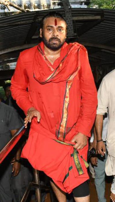 Photos Pawan Kalyan Climbing Tirumala Steps, Crowds