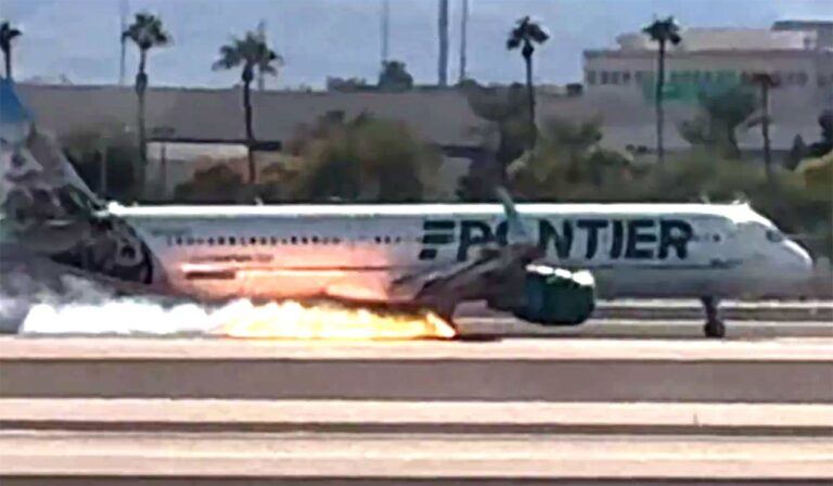 US Flight On Fire