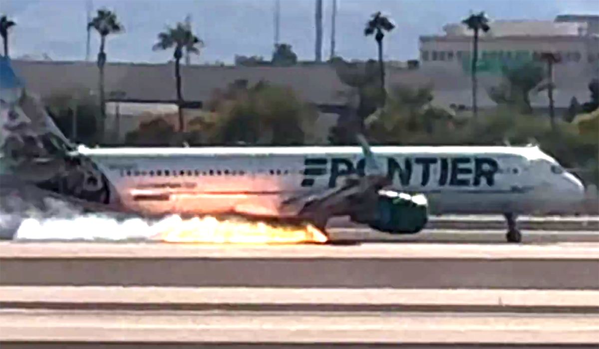 US Flight On Fire