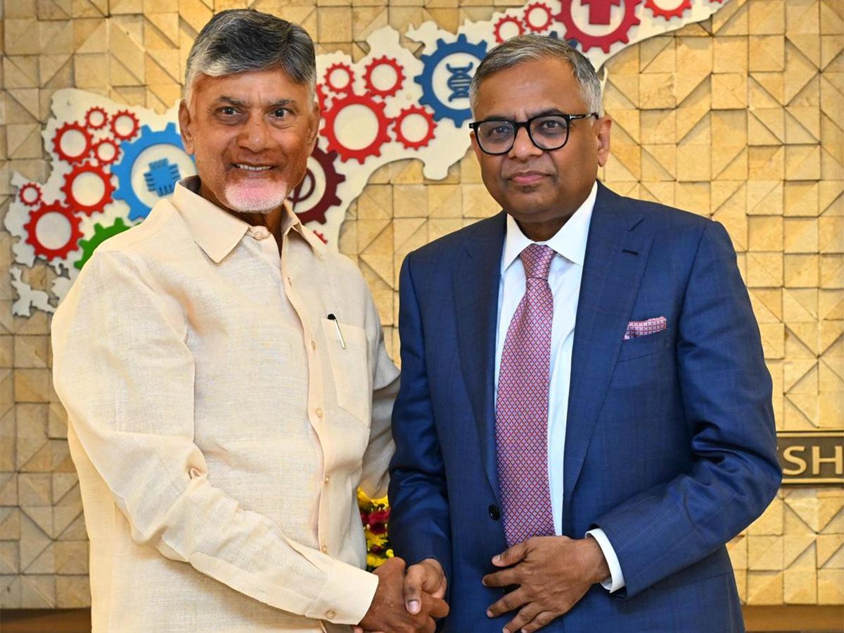 CM Chandrababu with Tatagroup Chairman Chandrasekaran