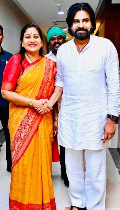 Home Minister Anitha with Pawan Kalyan