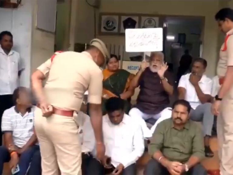 Ambati Rambabu Dharna At Police Station