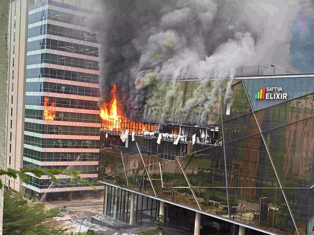 Fire Accident At Sattva Elixir Building