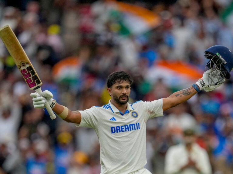 nitish-kumar-reddy hits his maiden Test century
