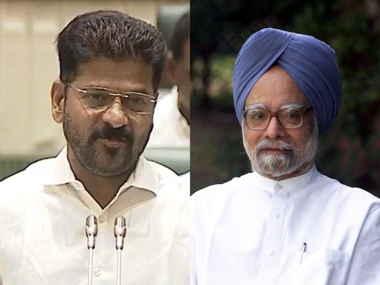 revanth-reddy-proposing-Manmohan Singh statue-bharat-ratna