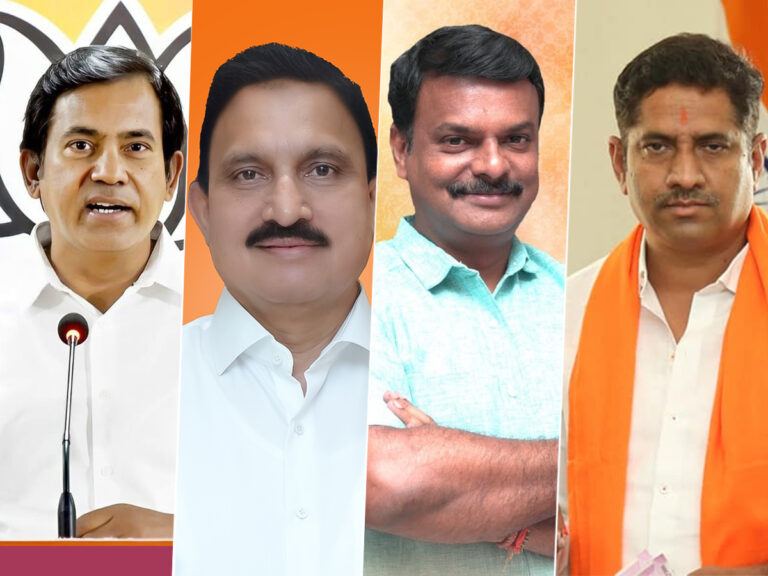 MLAs Dr PV Parthasarathy, Sujana Chowdhary, MLC PVN Madhav and senior leader Purighalla Raghuram