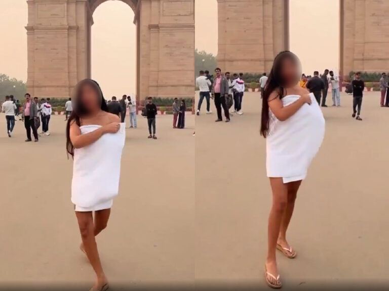 Semi-Naked Towel Dance At India Gate