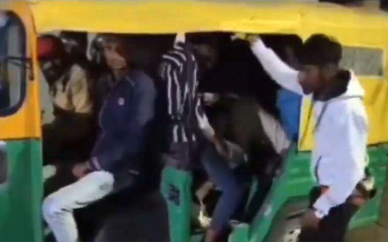 18 Passengers Riding in 1 Rickshaw