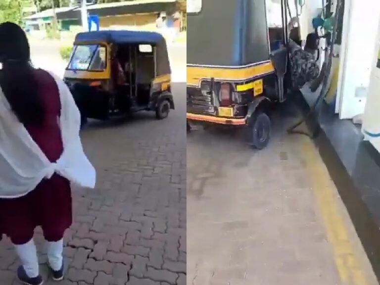 Auto Driver Destroys Petrol Pump